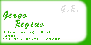 gergo regius business card